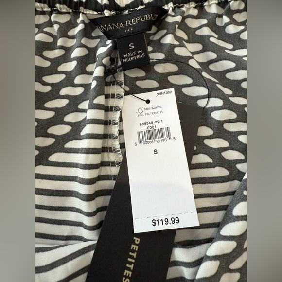 NWT Banana Republic Twist Neck Halter Midi Dress Black And White Abstract Size S - Picture 6 of 10